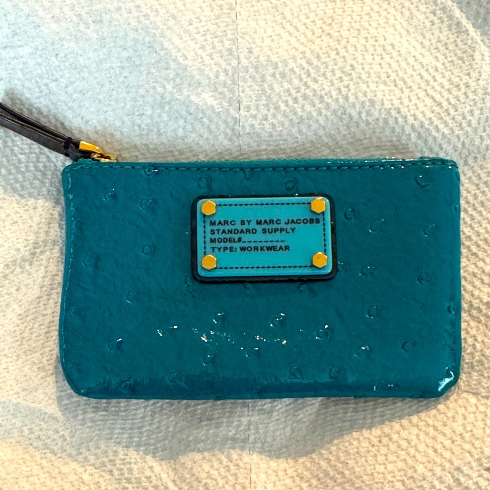 Marc by Marc Jacobs Turquoise card case with keychain